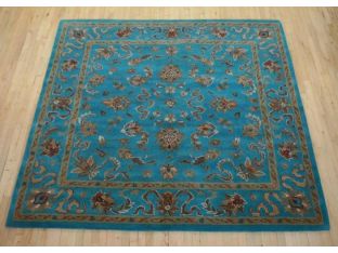 8'2" x 8'2" Peacock Agra Hand Tufted Square Rug