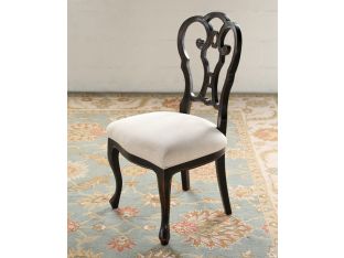 Black Italian Side Chair with Bone Seat