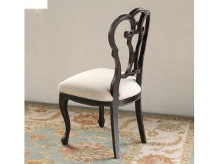 Black Italian Side Chair with Bone Seat