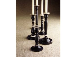 Set of 5 Black & White Candle Sticks