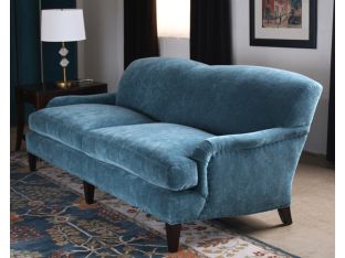 Peacock Coral Velvet Sofa 