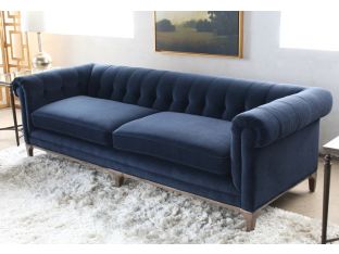 Griffon Tufted Sofa in Plush Navy