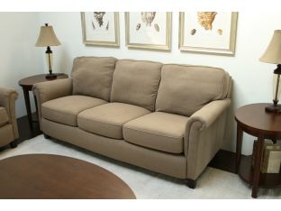 Taupe Rolled-Arm Sofa