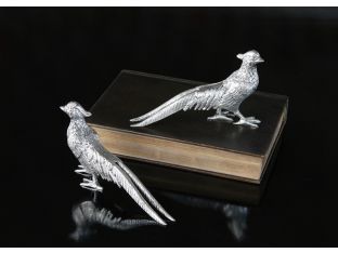 Pair of Nickel Plated Pheasants