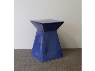 Blue Geometric Stool