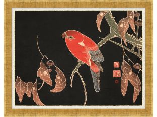 Vintage Birds On Black 3 30.5W x 27.5H