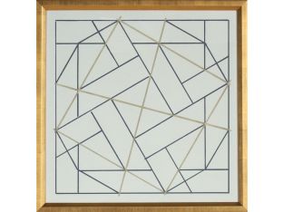 Navy and Gold Geo 3 26W x 26H
