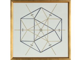 Navy and Gold Geo 2 26W x 26H