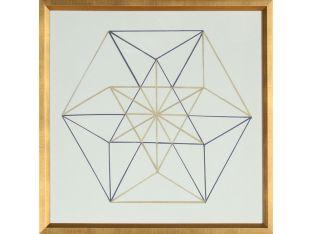 Navy and Gold Geo 6 26W x 26H