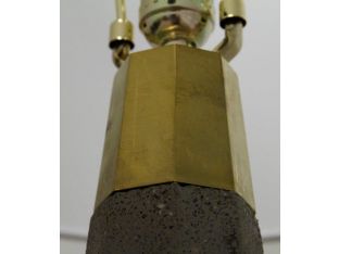 Concrete and Brass Table Lamp