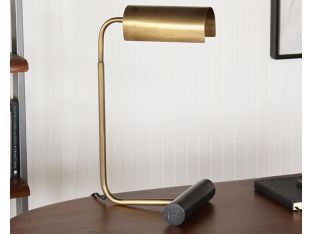 Weathered Brass And Black Marble Desk Lamp