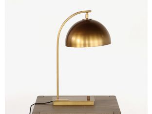 Brass Arch Neck Table Lamp w/Swiveling Shade