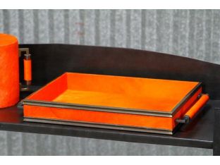 Orange Horsehair Serving Tray