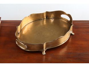 Antique Brass Chippendale Gallery Tray