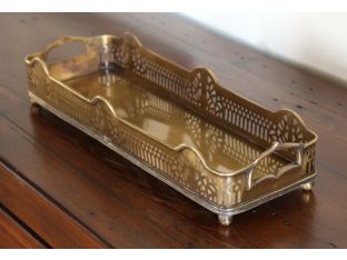Antique Brass Gallery Tray