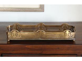 Antique Brass Gallery Tray